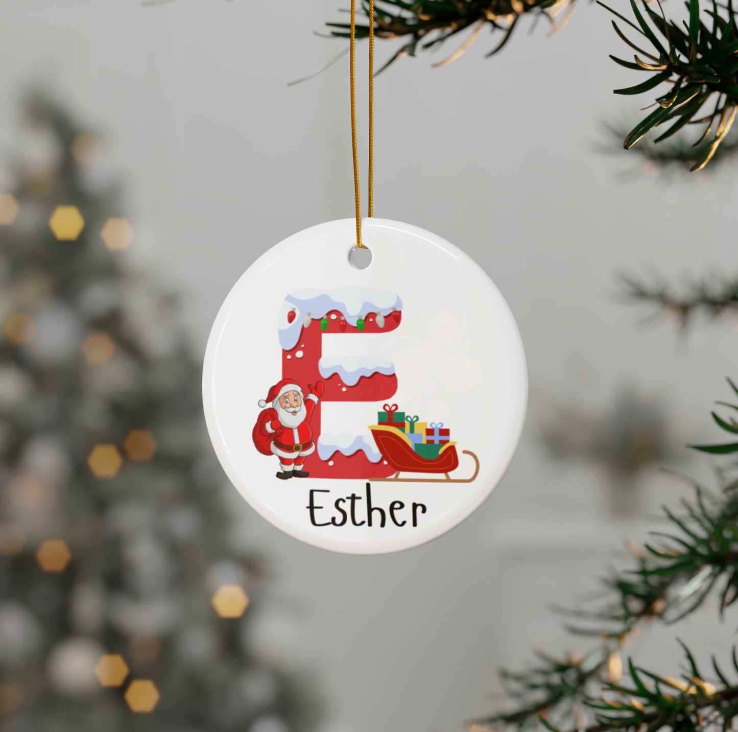 Personalized Letter Name Christmas Ornament