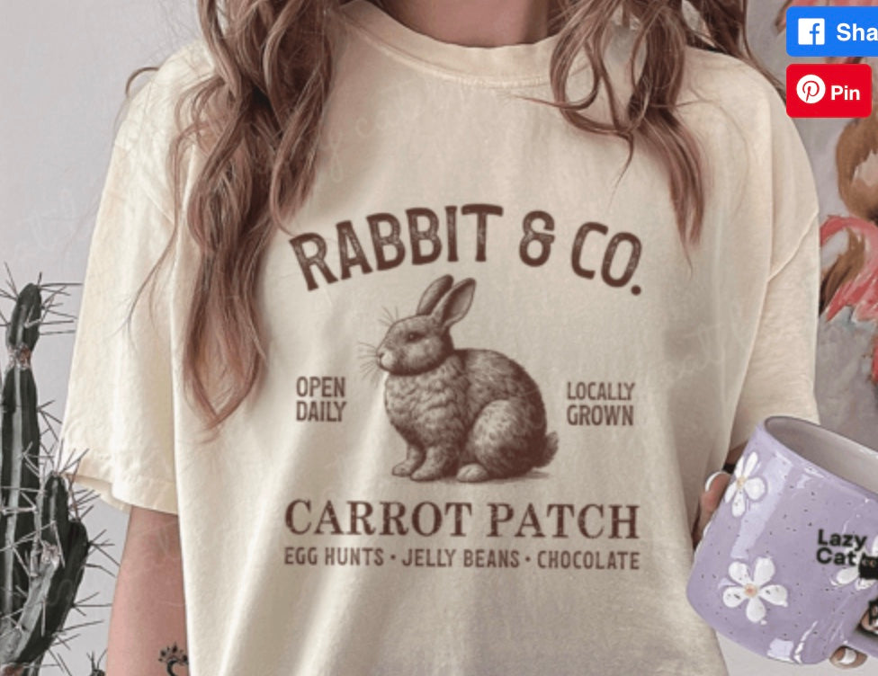 Vintage Easter Rabbit & Co Carrot Patch T-Shirt/Crewneck