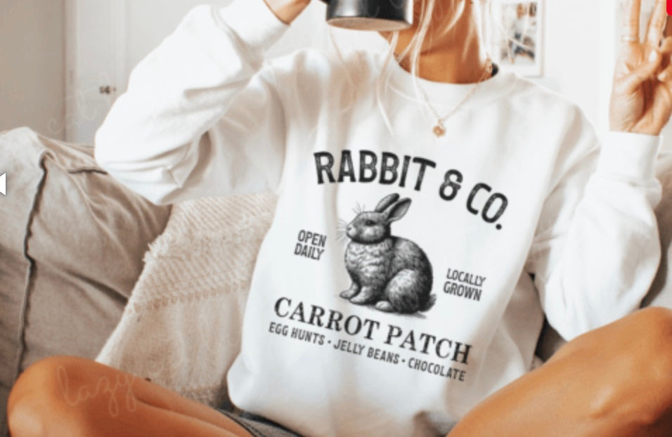Vintage Easter Rabbit & Co Carrot Patch T-Shirt/Crewneck