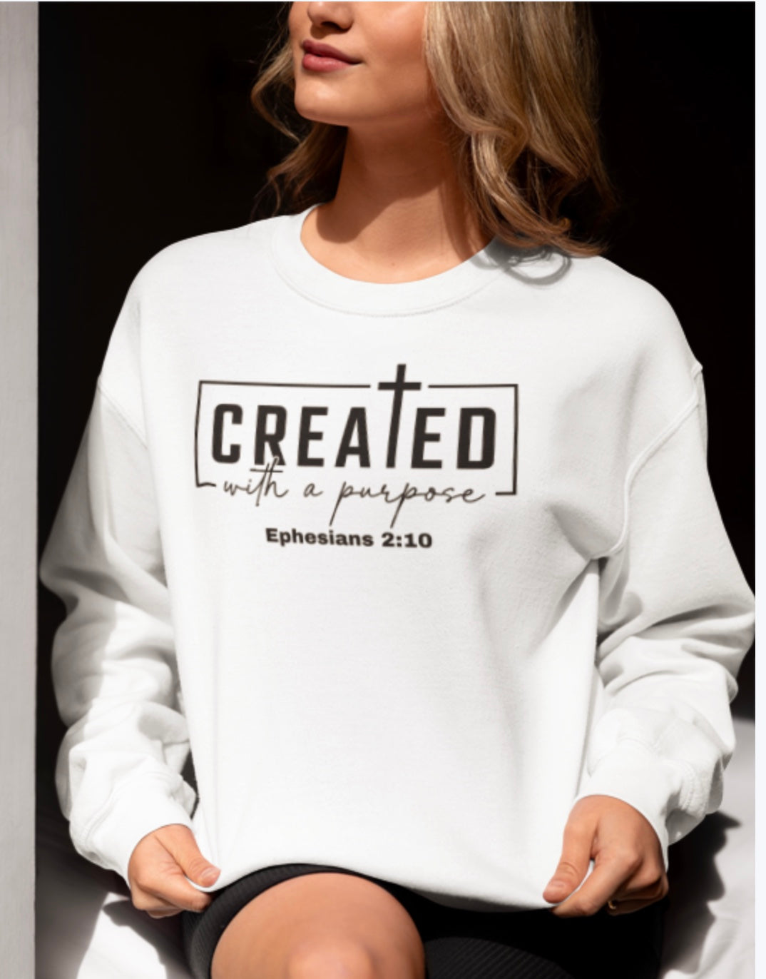 Created With A Purpose Christian Crew Neck