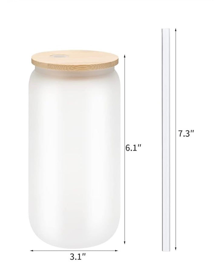 Created With A Purpose Frosted 16 oz Glass Sipper Cup