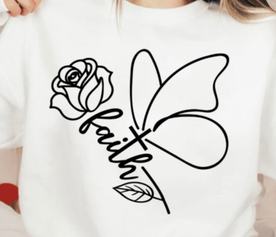 Faith Butterfly Rose Shirt