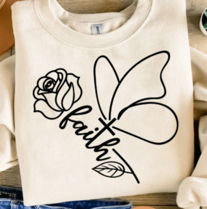 Faith Butterfly Rose Shirt