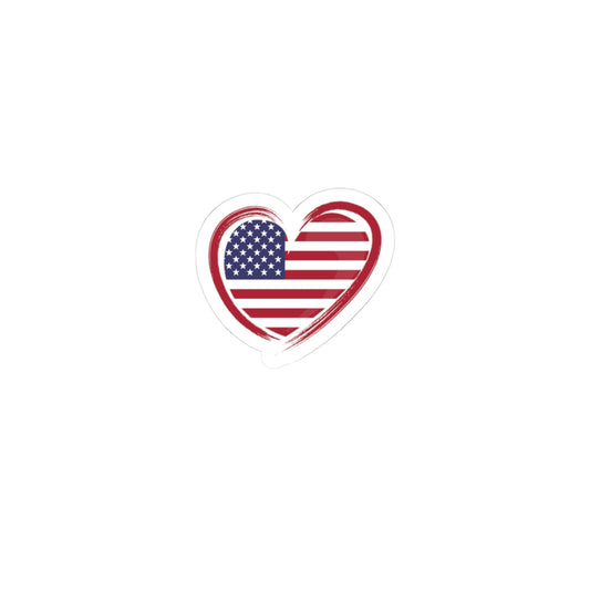 American Flag Heart Kiss-Cut Stickers, Love Stickers, Laptop Decals, Holiday Decor, USA Pride Gifts, Independence Day Decor