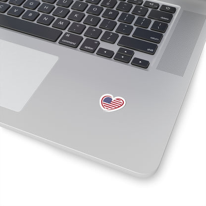 American Flag Heart Kiss-Cut Stickers, Love Stickers, Laptop Decals, Holiday Decor, USA Pride Gifts, Independence Day Decor