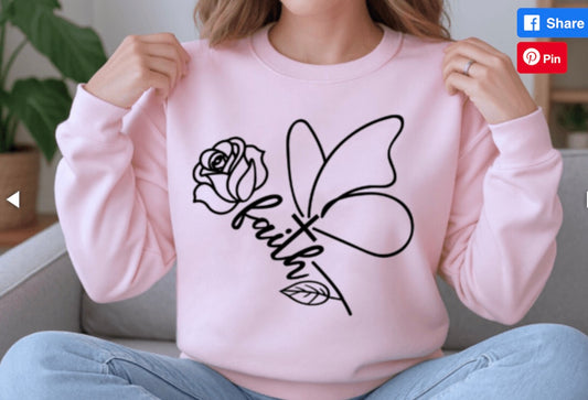 Faith Butterfly Rose Shirt