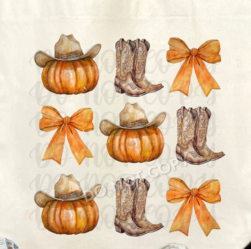 Fall Cowboy & Pumpkin