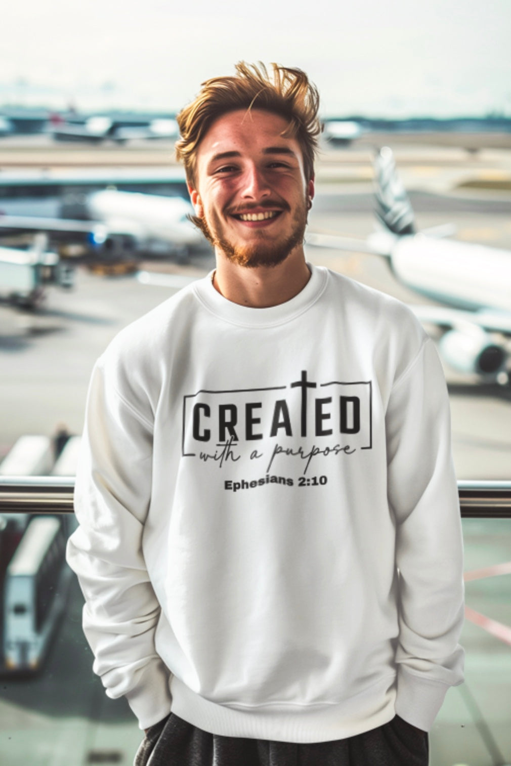 Created With A Purpose Christian Crew Neck