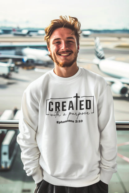 Created With A Purpose Christian Crew Neck