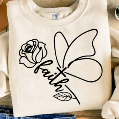 Faith Butterfly Rose Shirt
