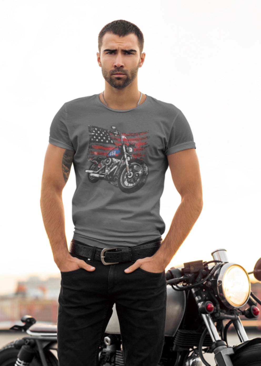 Patriotic Motorcycle T-Shirt